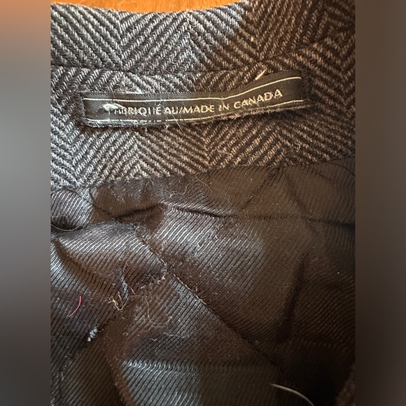 Nautical Herringbone Grey Wool Coat - Picture 3 of 6